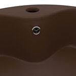 vidaXL Lavabo avec trop-plein Marron foncé mat 36x13 cm Céramique