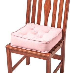 Galette de chaise coussin rehausseur en coton Rose  40 x 40 x 10 cm - HOMESCAPES