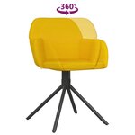vidaXL Chaises pivotantes à manger lot de 2 Jaune Velours