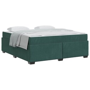 vidaXL Cadre de lit avec matelas Vert foncé 180 x 200 cm tissu
