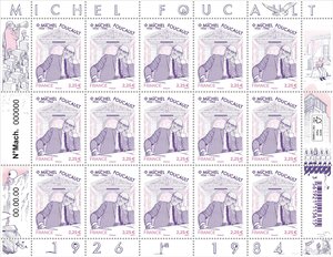 Feuille de 15 timbres - Michel Foucault 1926-1984 - Lettre Internationale