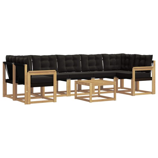 vidaXL Ensemble de canapés d'extérieur 8 Pièces Blanc et noir