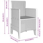 vidaXL Chaises de jardin 2 Pièces en poly rotin blanc