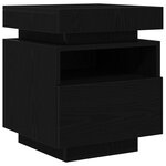 Table de chevet vidaXL avec lumières LED Chêne Noir 40x39x48 5 cm