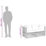 vidaXL Canapés d'angle de jardin et coussins 2Pièces beige résine tressée