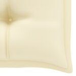vidaXL Banc de jardin avec coussin blanc crème 112 cm Bois de teck