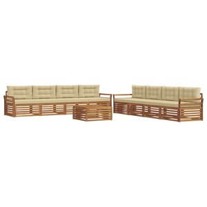 vidaXL Ensemble de canapés d'extérieur 9 pc Naturel et Beige