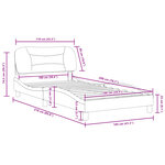vidaXL Cadre de lit avec tête de lit Taupe 100x200 cm Tissu