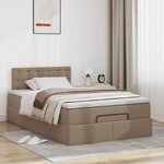 vidaXL Lit ottoman avec matelas & LED cappuccino 120x190cm similicuir