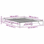vidaXL Cadre de lit Blanc 207 x 167 x 17 cm Bois massif en pin