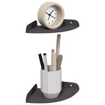 vidaXL Étagère flottante avec étagère 2 Pièces Noir 15 x 15 x 2 cm