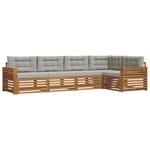 vidaXL Ensemble de canapés d'extérieur 5 Pièces Gris Naturel et Clair