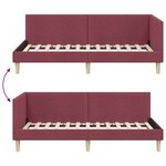 vidaXL Cadre de lit d'angle avec tête de lit Bordeaux 100 cm x 200 cm
