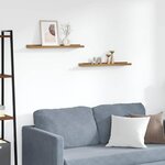 vidaXL Étagère Murale 2 Pièces Marron 60 x 9 x 3 cm Bois d'ingénierie