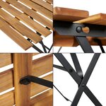 Salon de jardin 5 pièces avec table et 4 chaises pliantes noir naturel 03_0010534