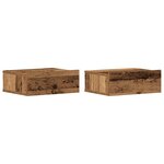 vidaXL Tables de chevet flottantes 2 Pièces vieux bois bois d'ingénierie