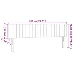vidaXL Tête de lit à LED Gris clair 200x5x78/88 cm Tissu
