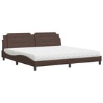 vidaXL Lit avec matelas marron 200x200 cm similicuir