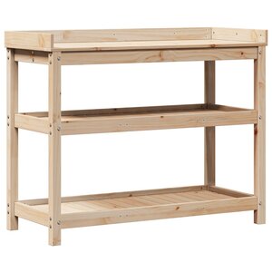 vidaXL Table de rempotage avec étagères 108x45x86 5 cm bois massif pin