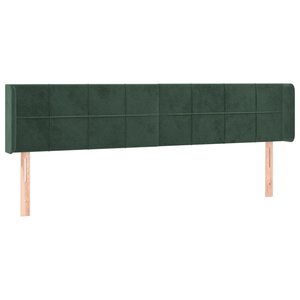 vidaXL Tête de lit avec oreilles Vert foncé 183x16x78/88 cm Velours