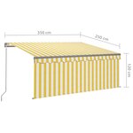 vidaXL Auvent rétractable manuel store LED 3 5x2 5 m Jaune et blanc