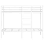 VidaXL Lit superposé sans matelas blanc 90x200 cm acier