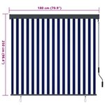 vidaXL Store Roulant Extérieur Rayé Bleu et blanc 180 x 250 cm tissu