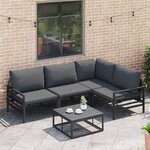 vidaXL Ensemble de canapé de jardin 4 Pièces Anthracite Acier