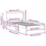vidaXL Cadre de lit avec tête de lit Blanc 90 x 190 cm Pin massif