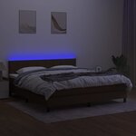 vidaXL Sommier à lattes de lit matelas et LED Marron foncé 180x200cm
