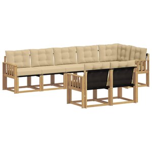 vidaXL Ensemble de canapés d'extérieur 8 pc Blanc et Beige