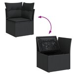 vidaXL Salon de jardin avec coussins 14 Pièces noir résine tressée