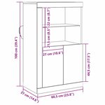 vidaXL Meuble d'appoint chêne artisanal 60 5 x 37 x 100 cm