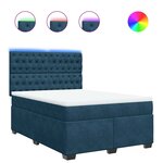 vidaXL Sommier à lattes de lit et matelas bleu 140x190 cm velours
