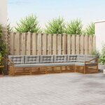 vidaXL Ensemble de canapés d'extérieur 6 Pièces Gris Naturel et Clair