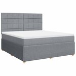 vidaXL Sommier à lattes de lit avec matelas Gris clair 180x200cm Tissu