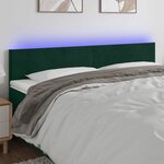 vidaXL Tête de lit à LED Vert foncé 160x5x78/88 cm Velours
