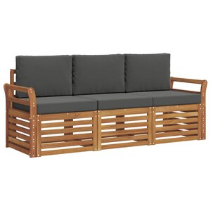 vidaXL Ensembles de canapés avec coussin 3 Pièces Naturel et Anthracite
