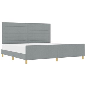 vidaXL Cadre de lit avec tête de lit Gris clair 200 x 200 cm tissu