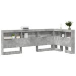 vidaXL Tête de lit de rangement Gris béton 90 cm Bois d'ingénierie