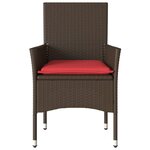 vidaXL Chaises de jardin avec coussins lot de 2 marron résine tressée