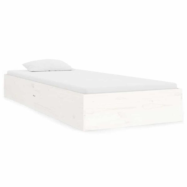 vidaXL Cadre de lit sans matelas blanc bois massif 75x190 cm