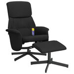 vidaXL Fauteuil de massage inclinable avec repose-pied noir tissu