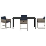vidaXL Ensemble de salle à manger pour jardin 5 Pièces Gris polyrotin
