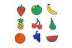 Aimant pour enfant en bois à colorier fruits 9 pièces