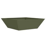 vidaXL Set de 5 jardinières en bol pour le jardin  en vert olive  dimensions 50x50x15 cm en acier.