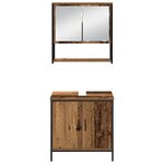 vidaXL Ensemble de mobilier de salle de bain avec étagère 3 Pièces Marron