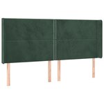 vidaXL Tête de lit à LED Vert foncé 183x16x118/128 cm Velours