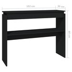 vidaXL Table console noir 102x30x80 cm bois d'ingénierie