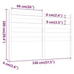 vidaXL Tête de lit Marron miel 146x4x100 cm Bois massif de pin